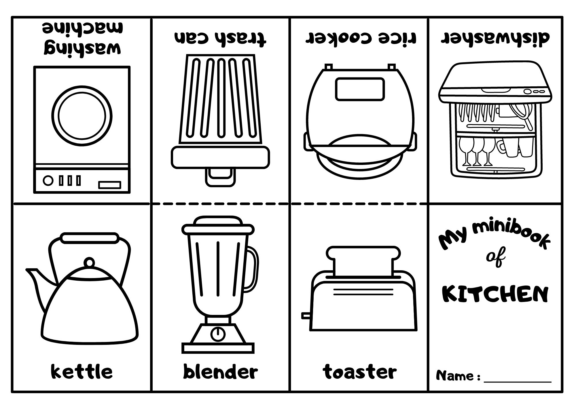 Kitchen Appliances Mini Coloring Pages 2